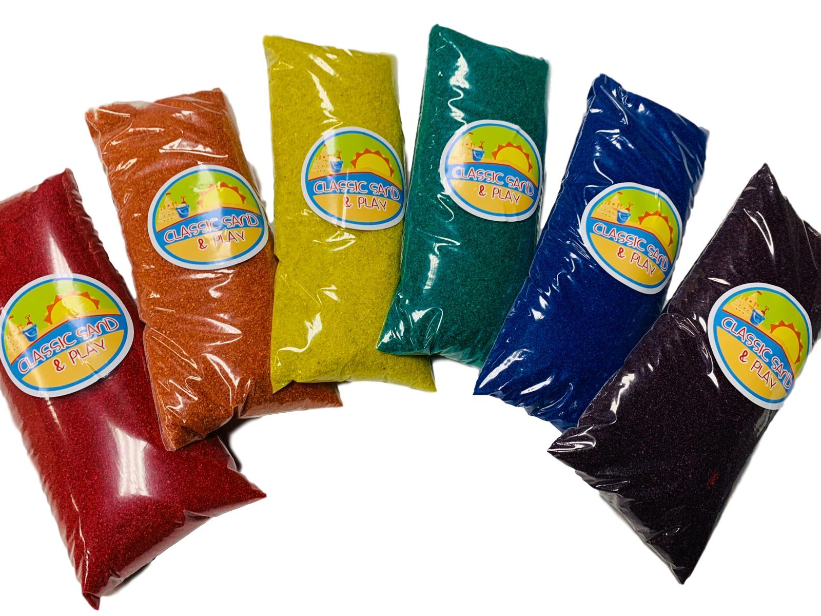 Bulk 6 Pack of Colored Sand Classic Sand & Play